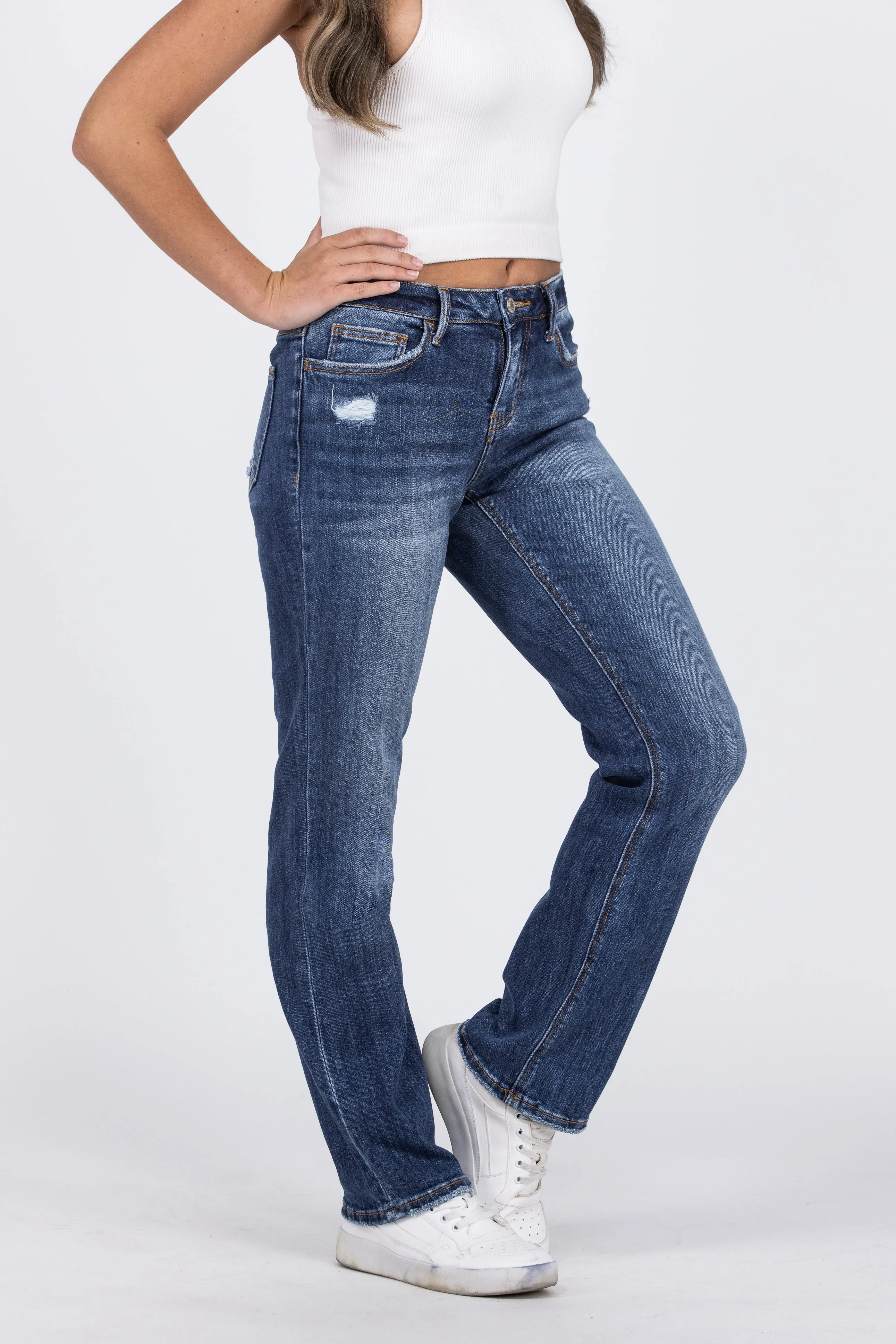 Live Life To The Fullest from Lovervet: Mid-Rise Straight Leg Denim