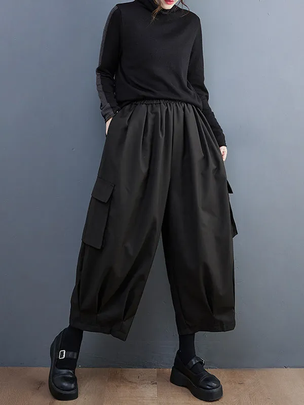 Loose Wide Leg Solid Color Casual Pants Bottoms