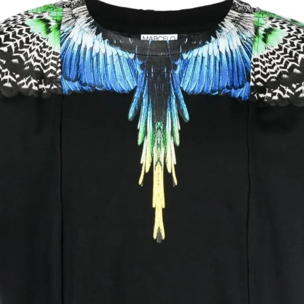 Marcelo Burlon Patchwork Wings Black T-Shirt