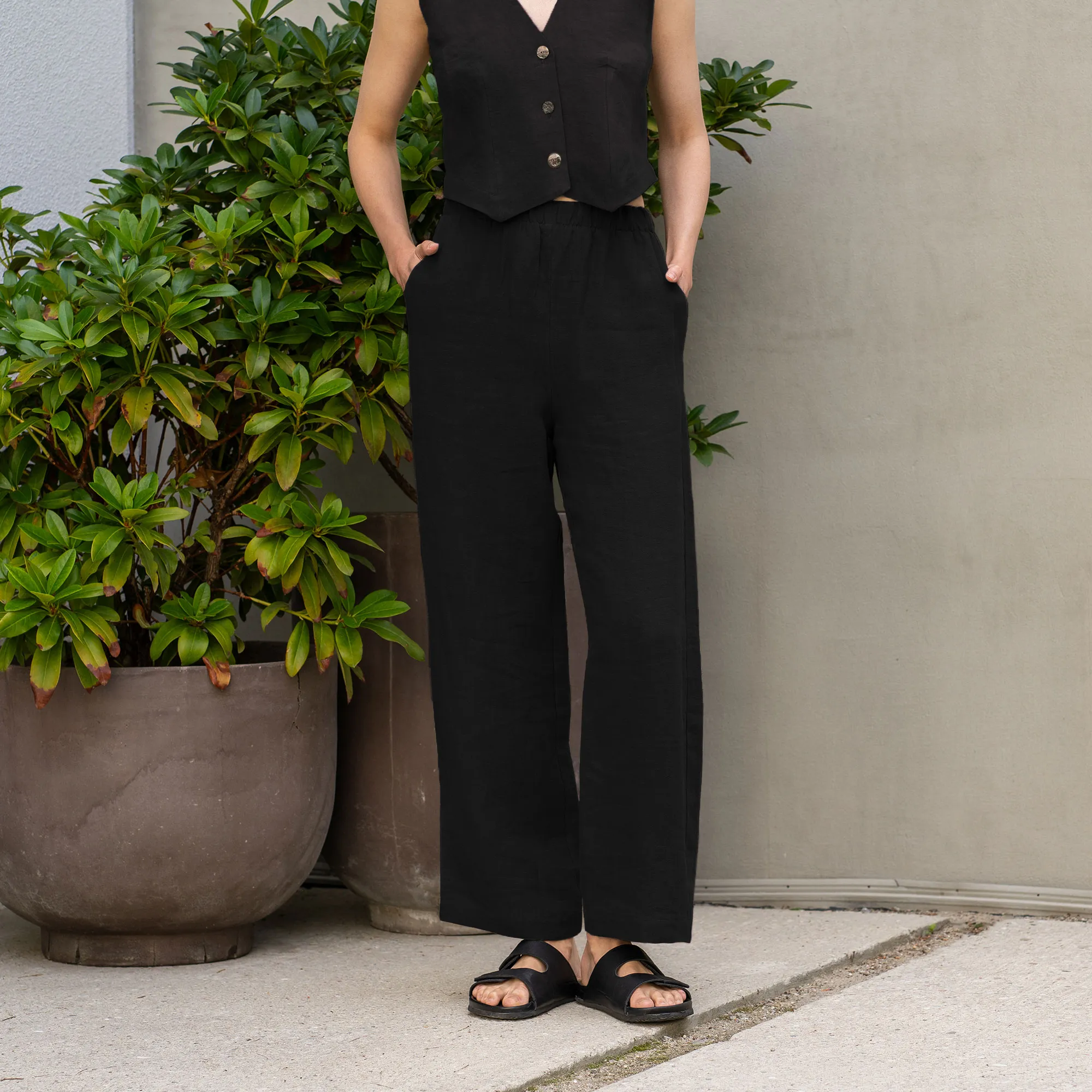 MENIQUE Wide Leg Pants Havana