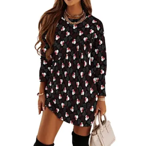 Mickey And Minnie Dots Long Sleeve Patchwork T-shirt Dress