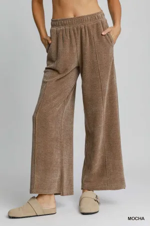 Mocha Chenille Wide Leg Pants