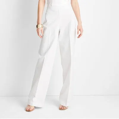 New - Women's High-Rise Straight Leg Pants - Future Collective™ with Jenee Naylor White 6