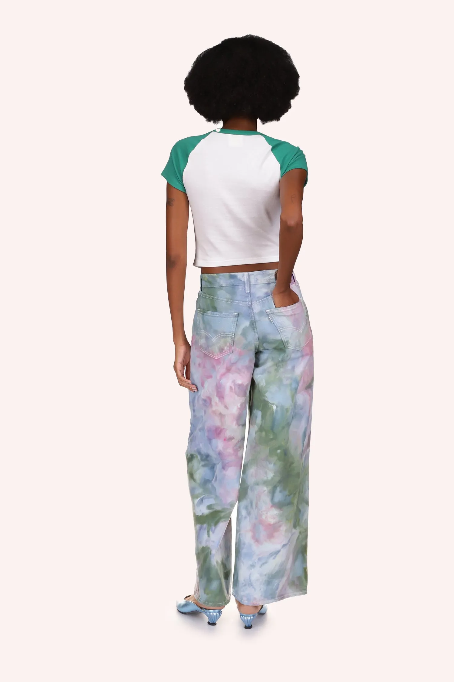 Ocean Tie Dye Wide Leg Jeans