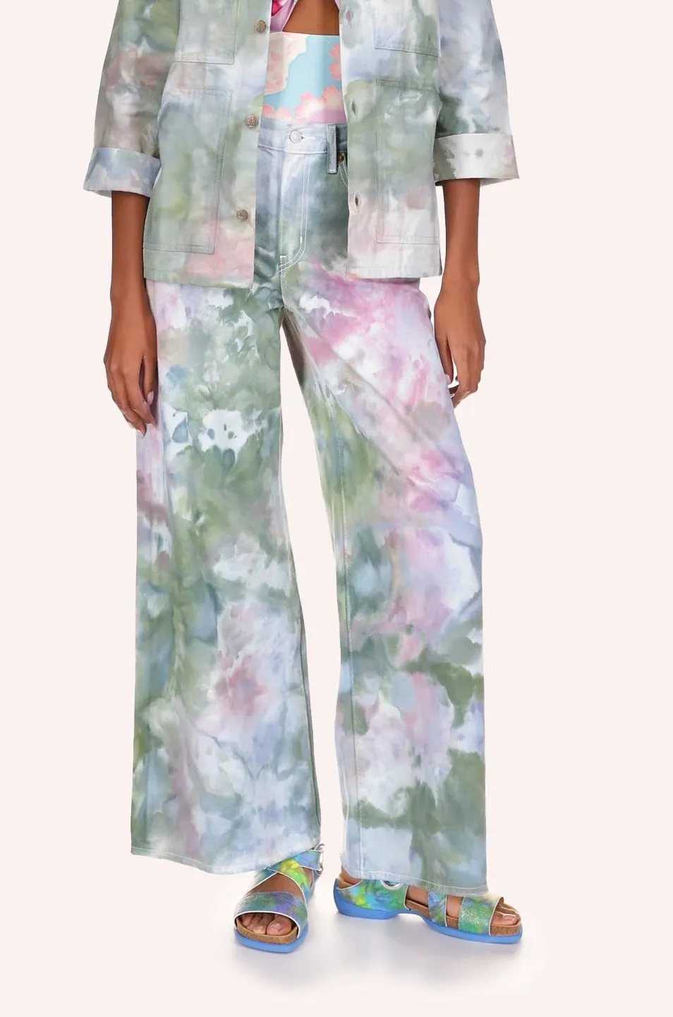 Ocean Tie Dye Wide Leg Jeans