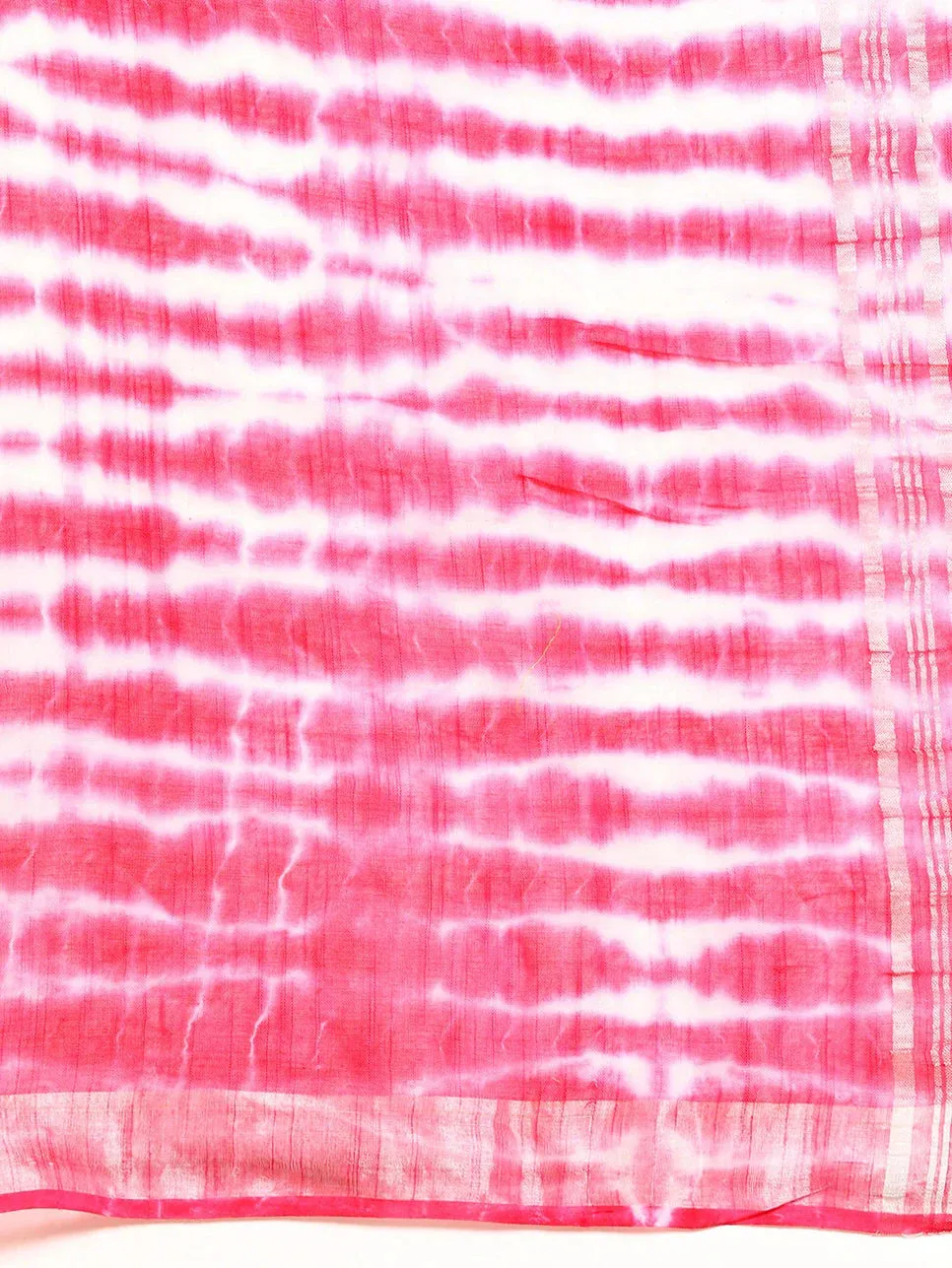 Pink Tie & Dye Pure Linen Saree