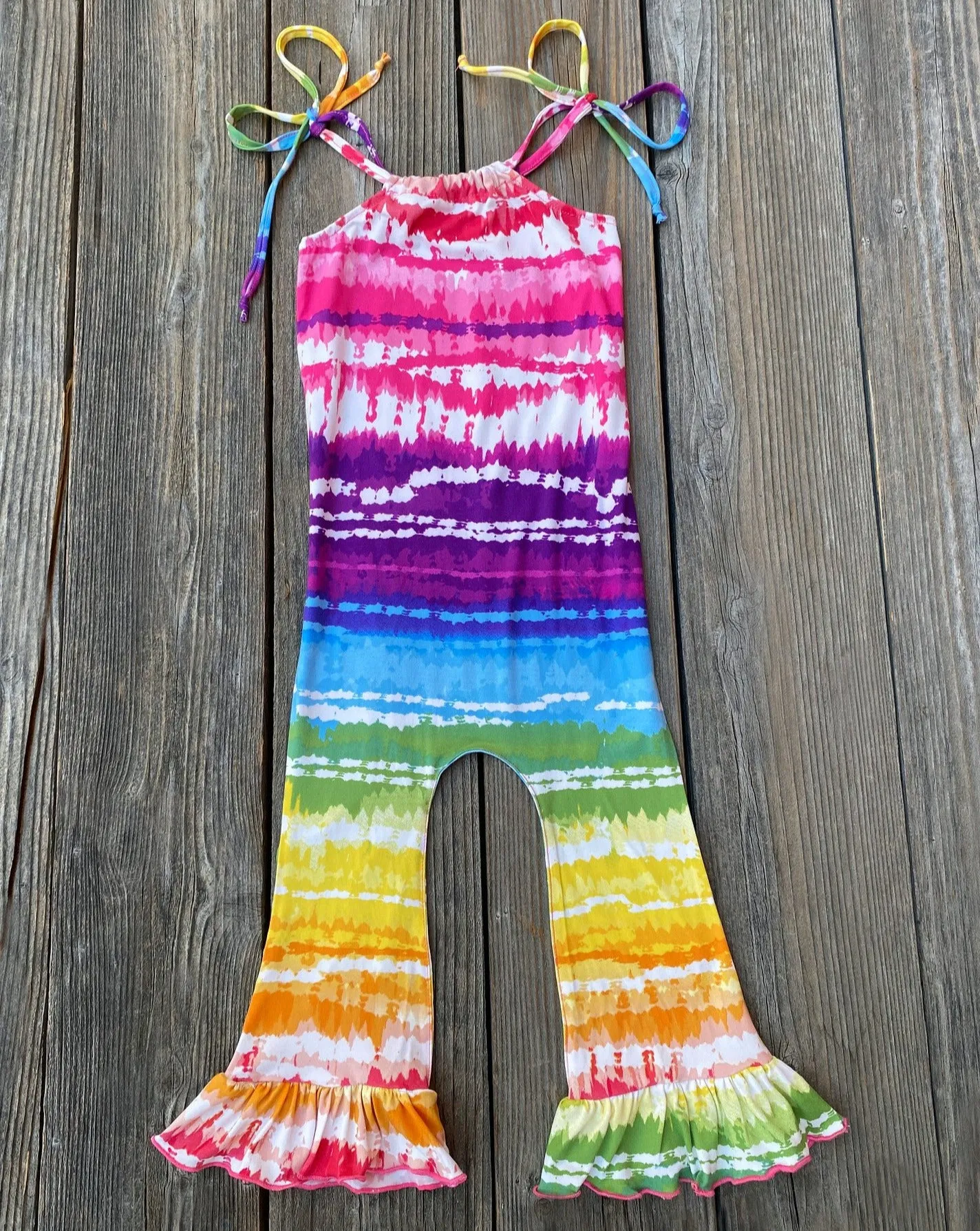 Rainbow Tie Dye Romper Outfit