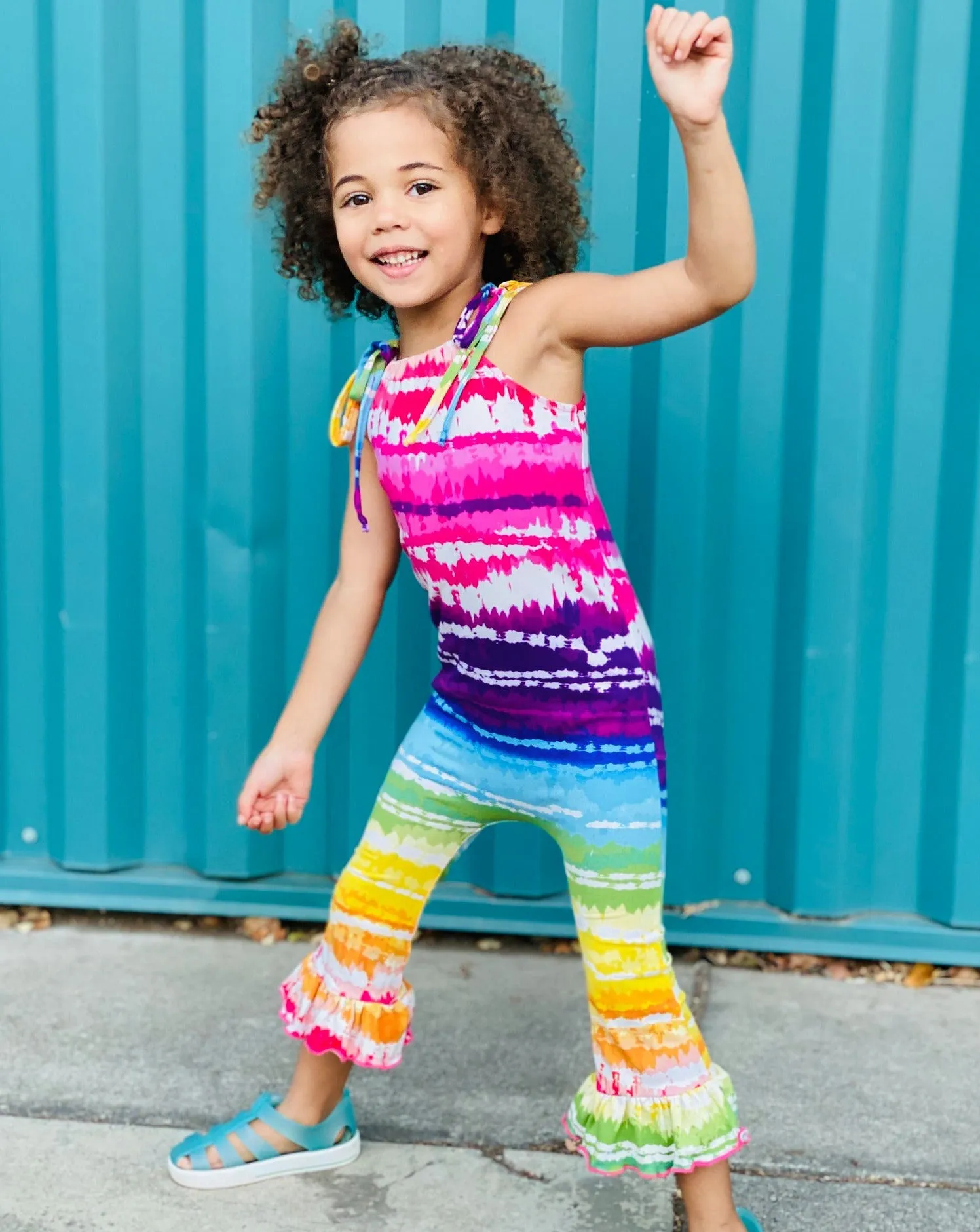 Rainbow Tie Dye Romper Outfit