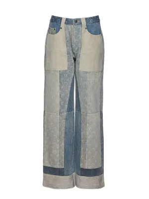 Regenerated Denim Wide Leg Pants