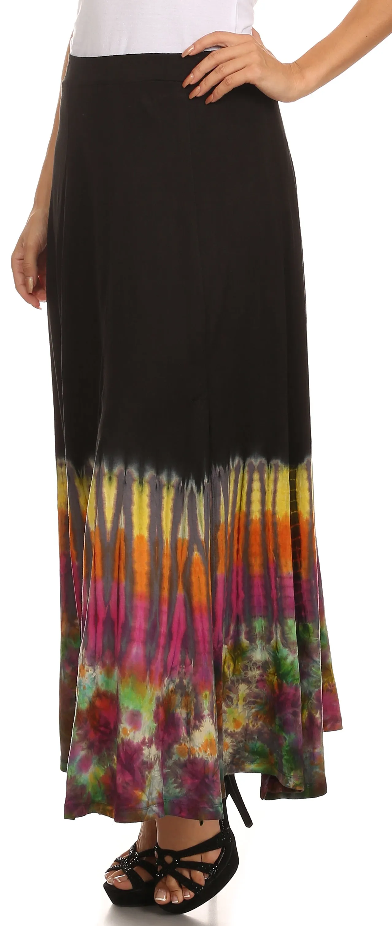 Sakkas Jax Double Slit Boho Tie Dye Skirt