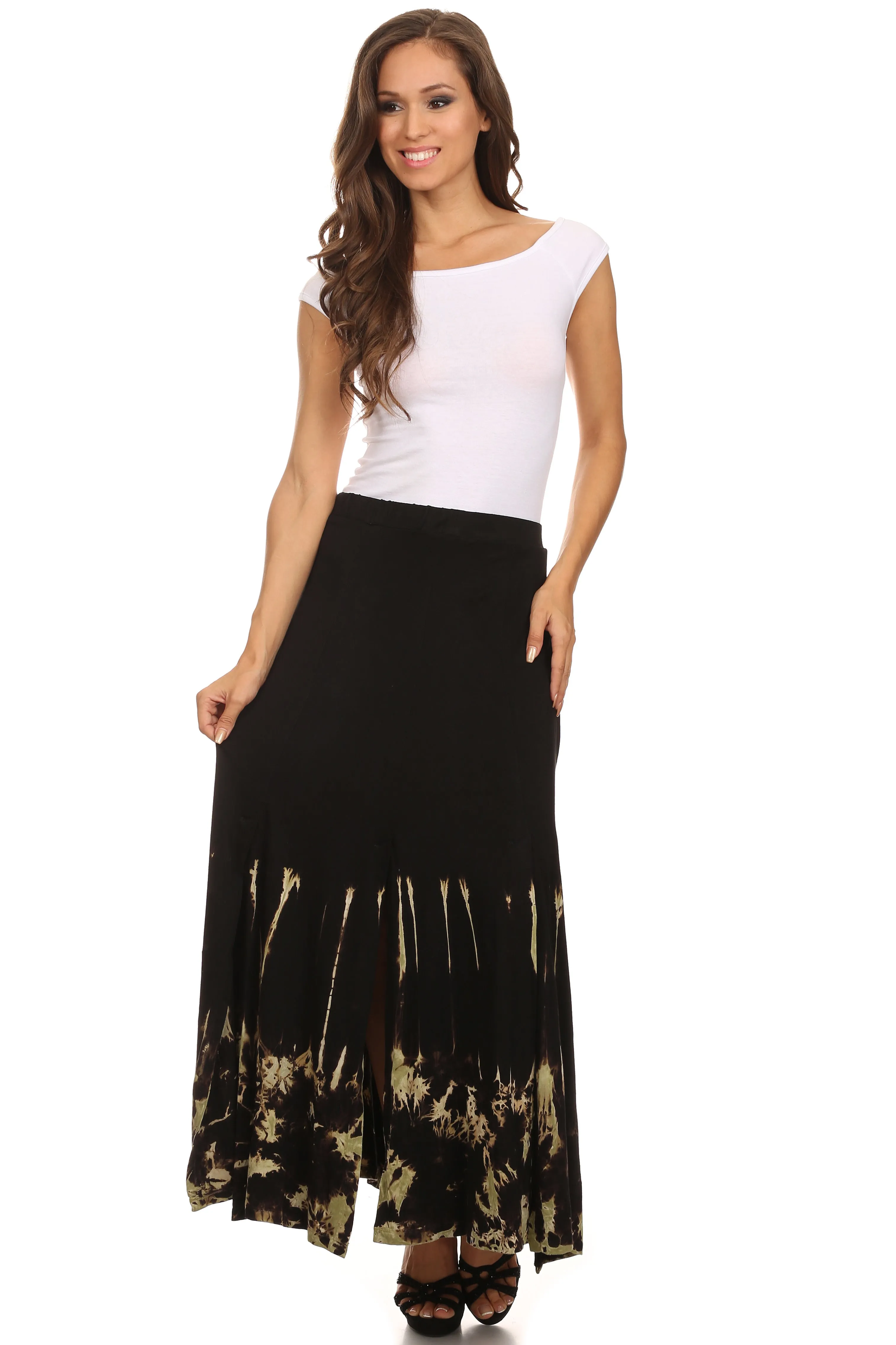 Sakkas Jax Double Slit Boho Tie Dye Skirt