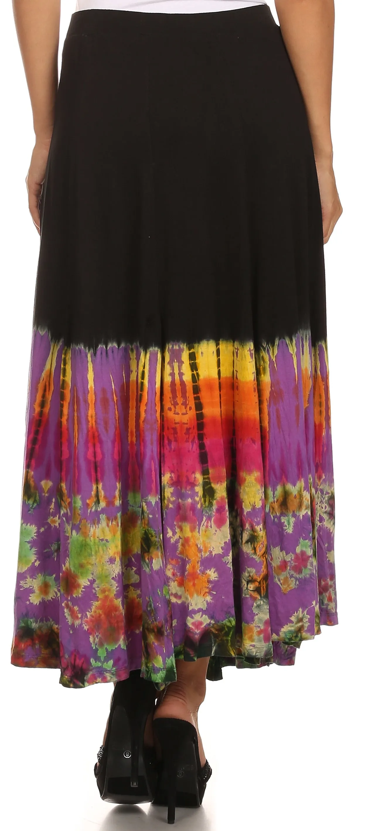 Sakkas Jax Double Slit Boho Tie Dye Skirt