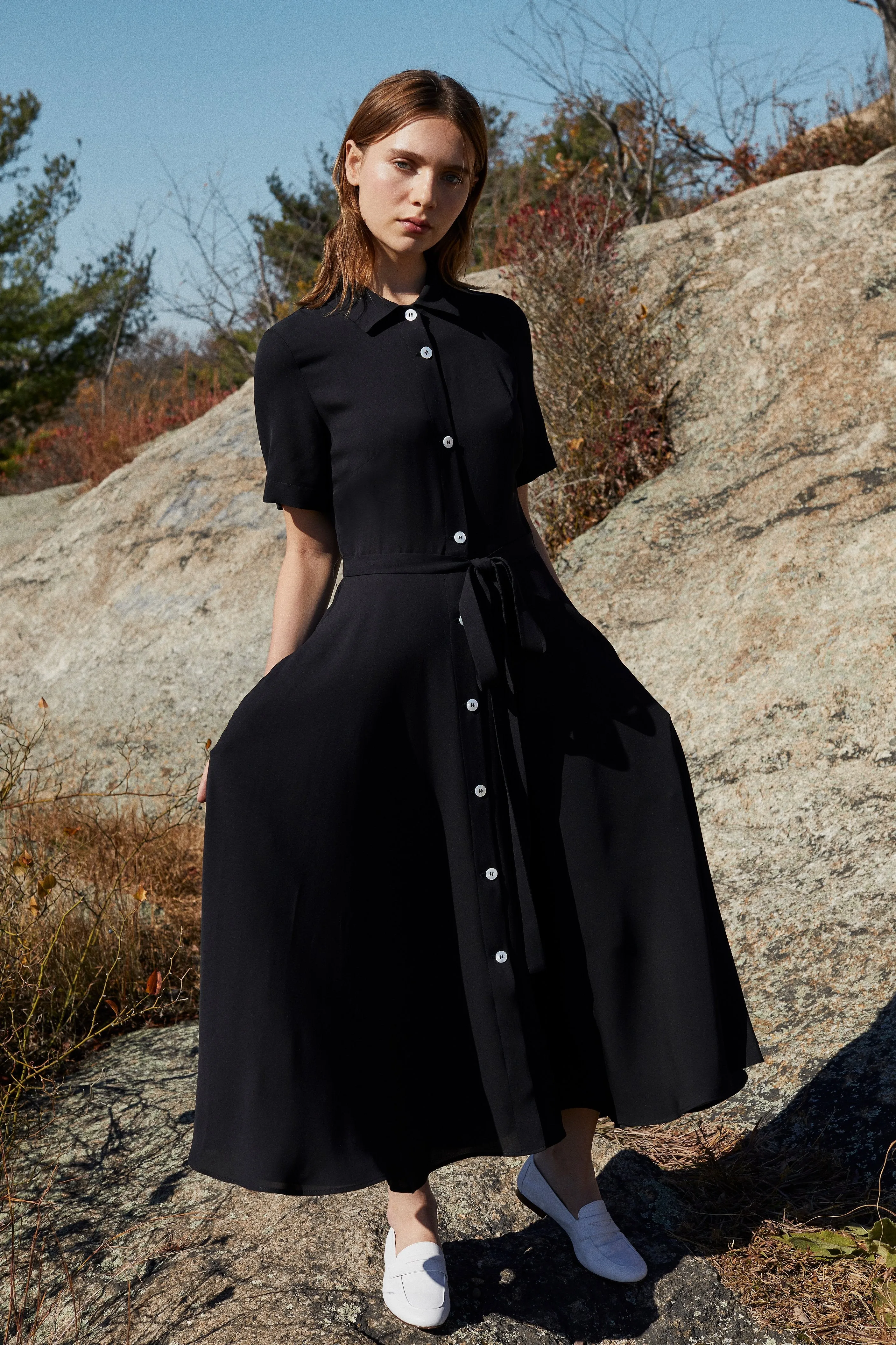 Shirt Dress - Black