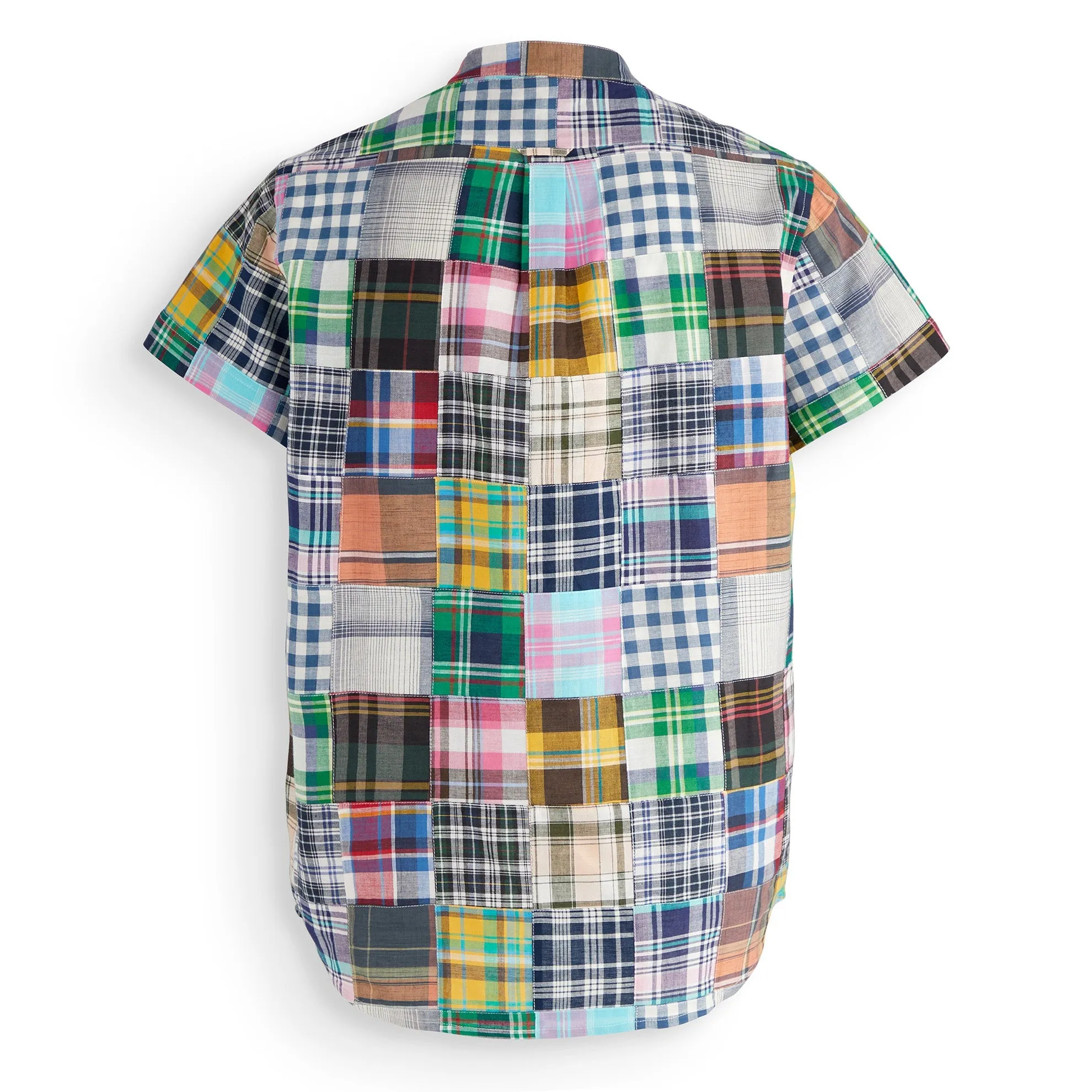 Short Sleeve Madras Patchwork Shirt