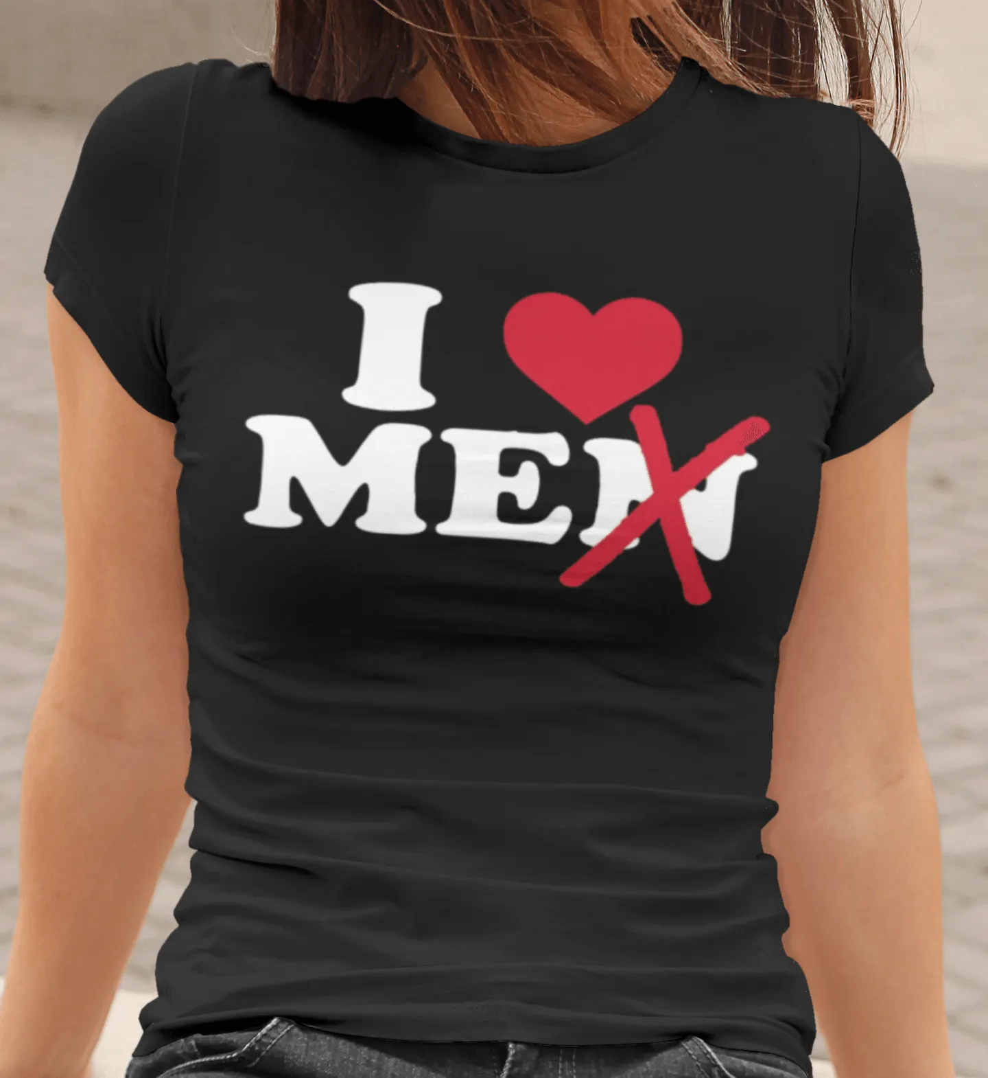 Short Sleeve Tshirt 100% Cotton Crew Neck Unisex Top I Love Men/Me