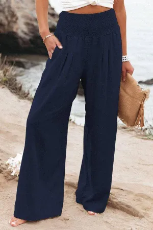 Solid Color Ladies Wide Leg Pants RX6602