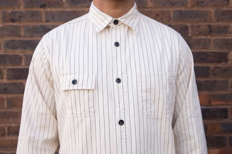 Sugar Cane ‘Fiction Romance’ Wabash Stripe Workshirt - White