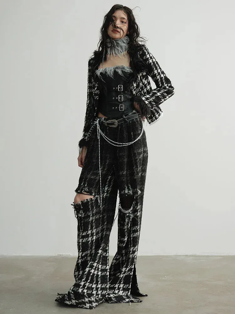 Takumi Distressed Plaid Pants