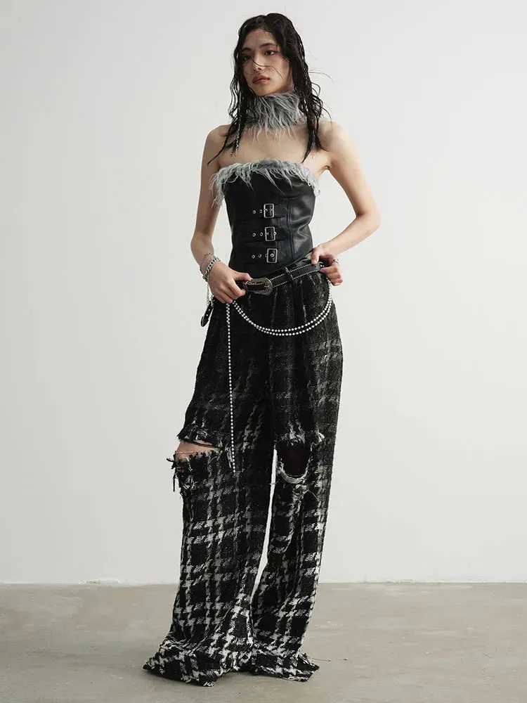 Takumi Distressed Plaid Pants