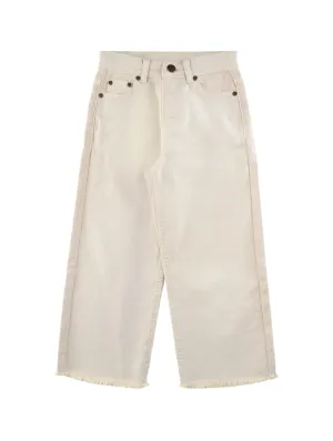 The Favela Wide Cropped Jeans - Ivory - KIDS