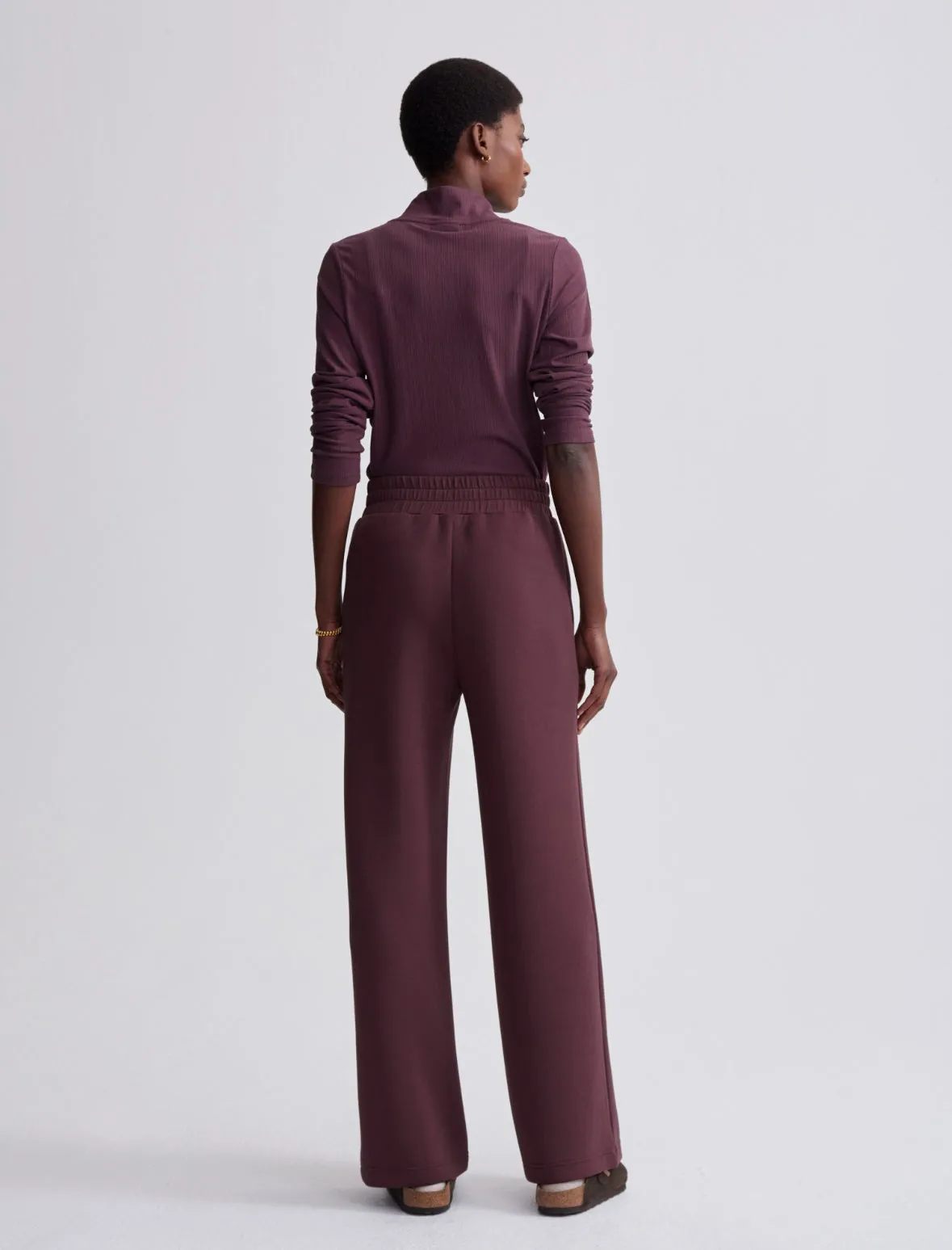 The Wide Leg Pant 30" in Deep Mahogany