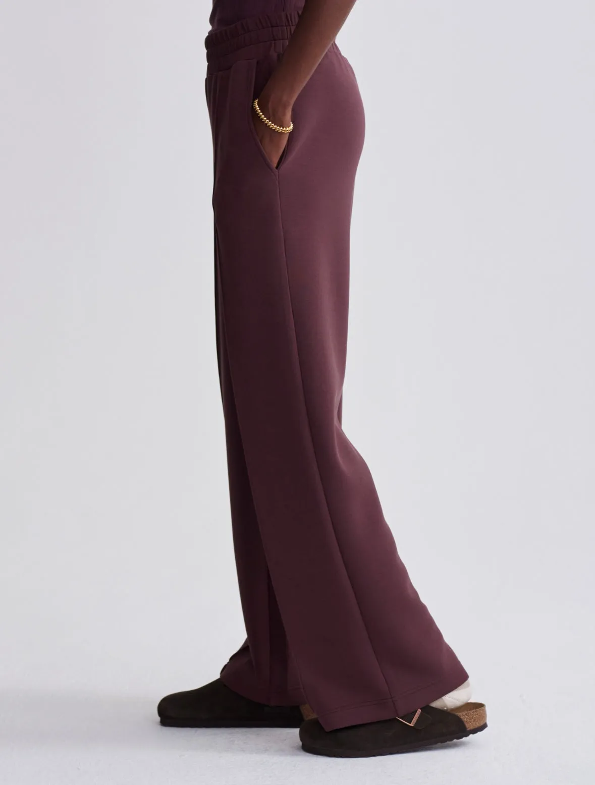 The Wide Leg Pant 30" in Deep Mahogany