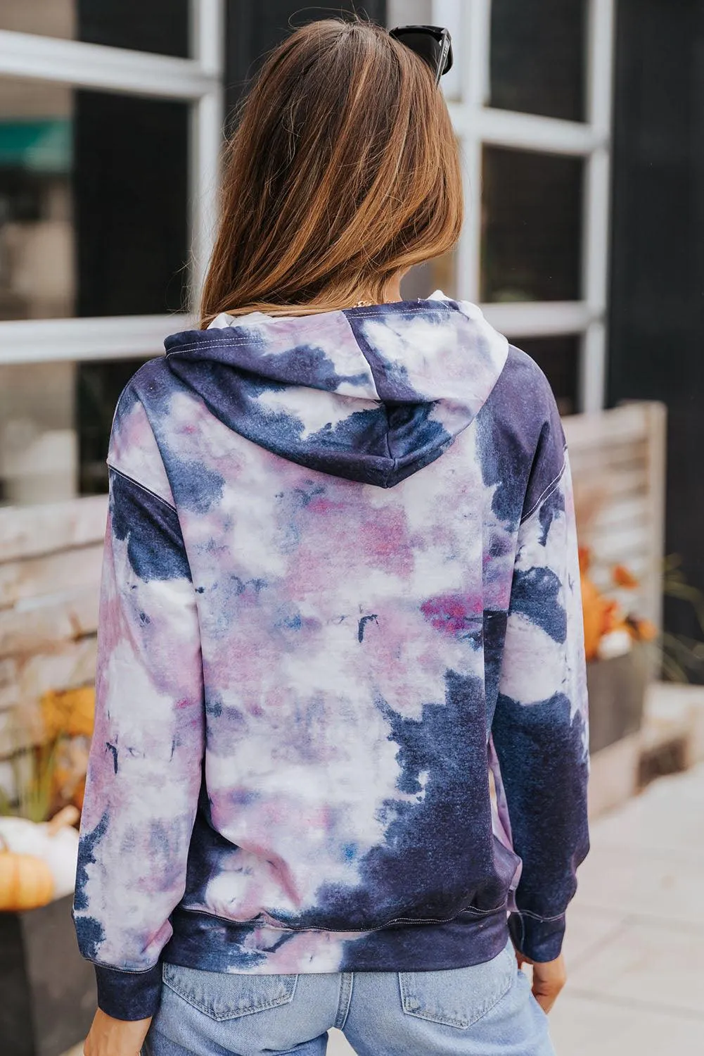 Tie-Dye Dropped Shoulder Hoodie