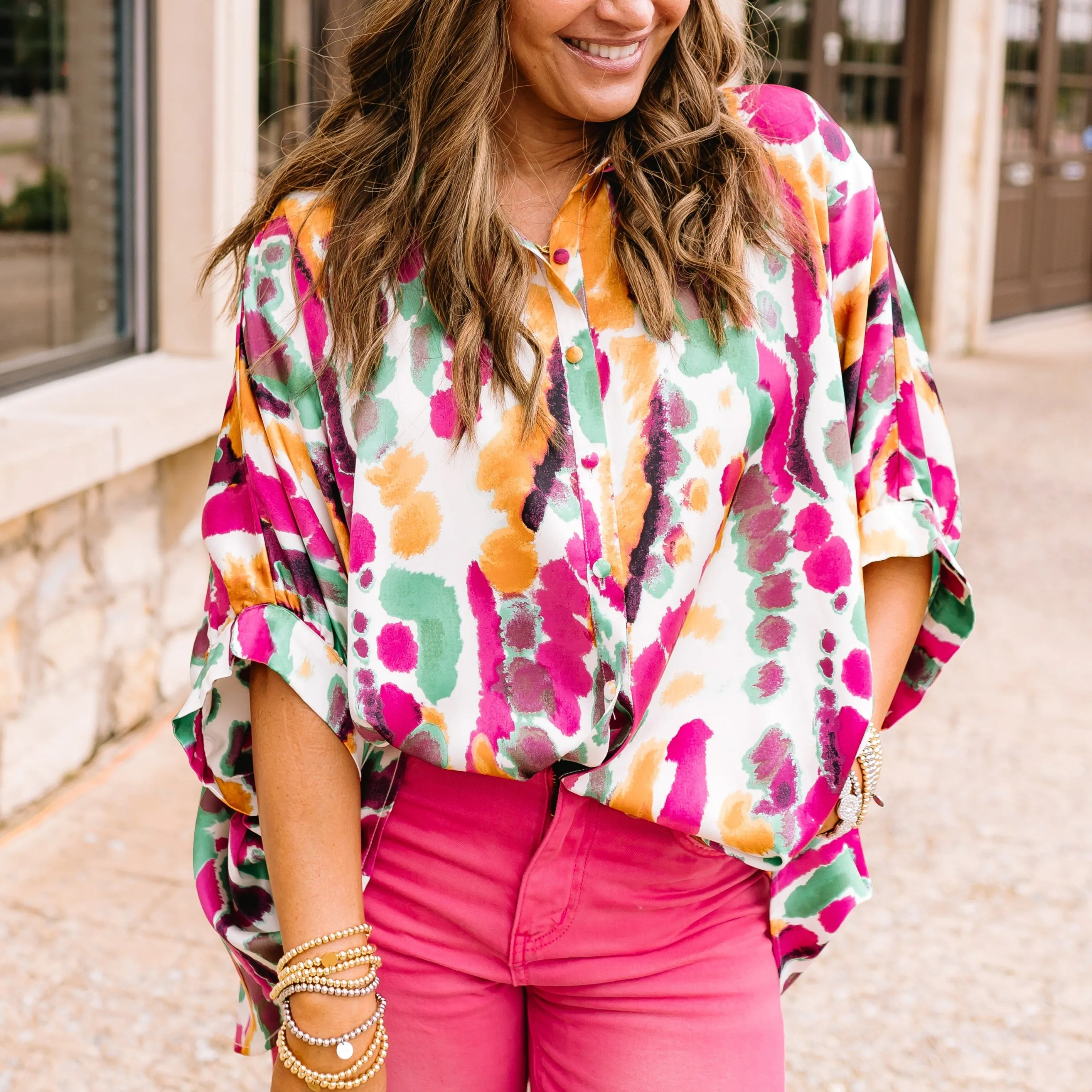 Tie Dye Times Button Down Top