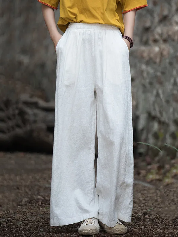 Wide Leg Elasticity Solid Color Pants Trousers