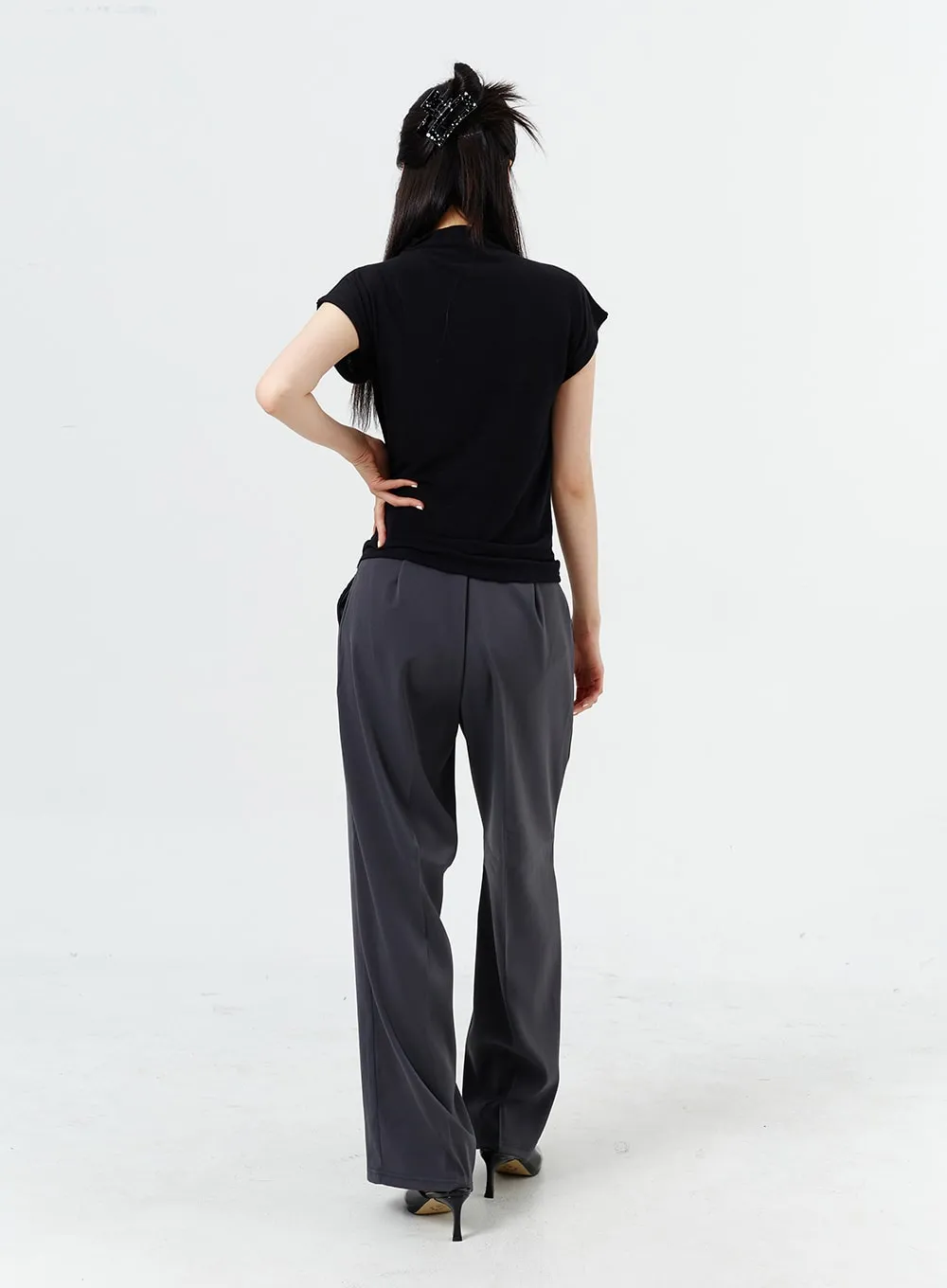 Wide Leg Tailored Pants OM320