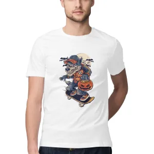 Wolf Graphic Print Half Sleeve Cotton T-Shirt for Men