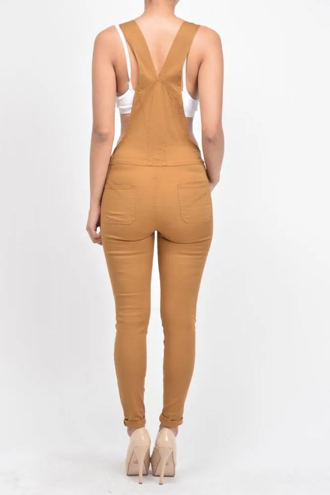 Women's Destroyed Skinny Overalls