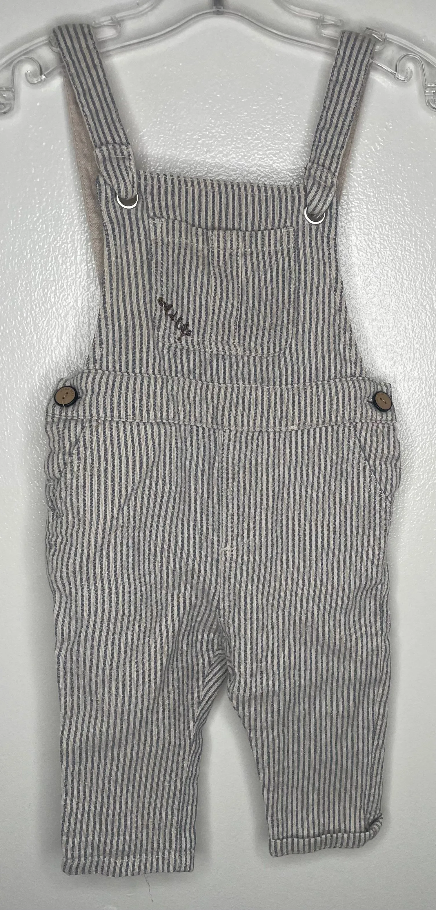 Zara Seersucker Overalls size 6-9m