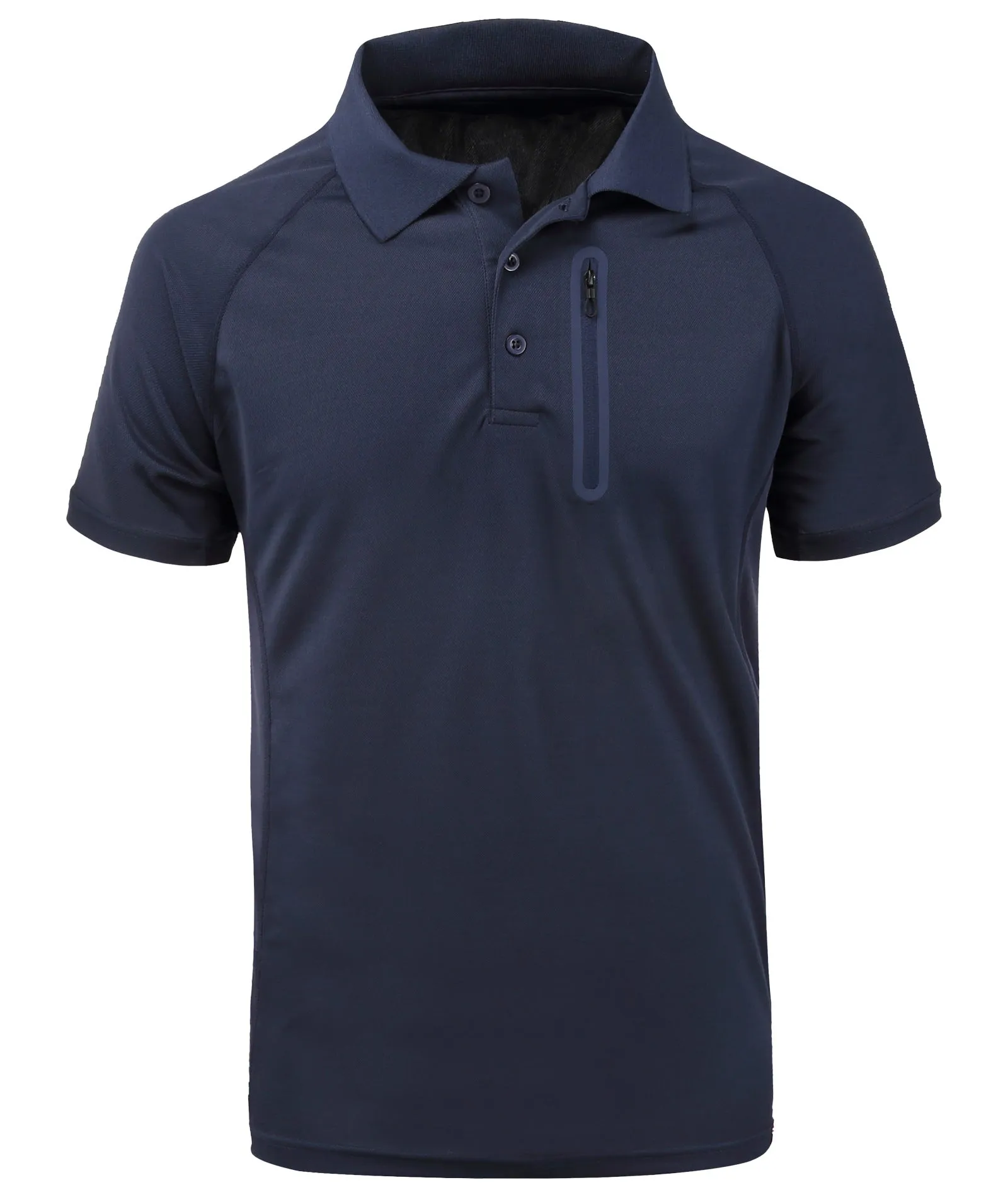 ZIPPER DECORATIVE FLIP COLLAR POLO SHIRT