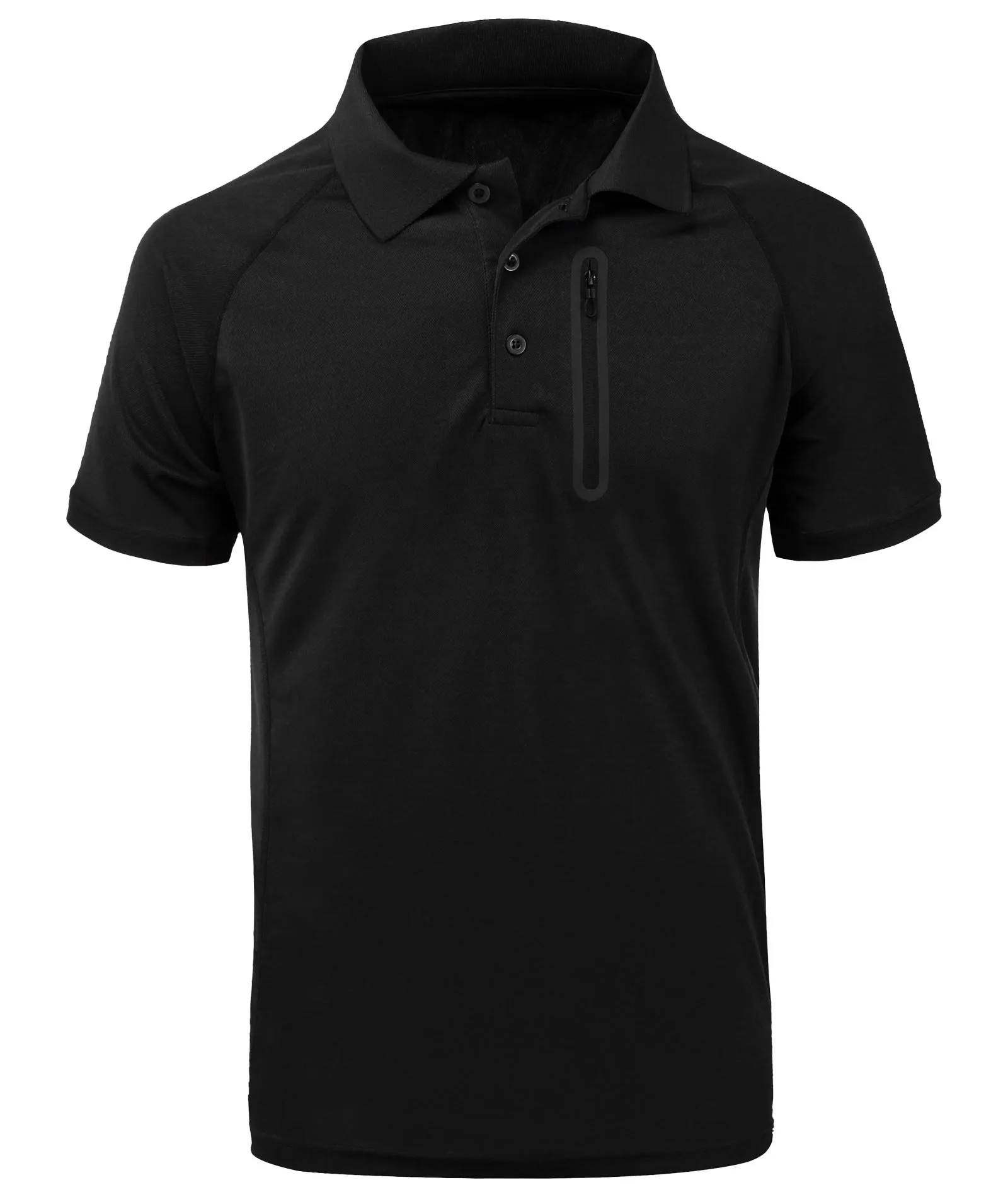 ZIPPER DECORATIVE FLIP COLLAR POLO SHIRT