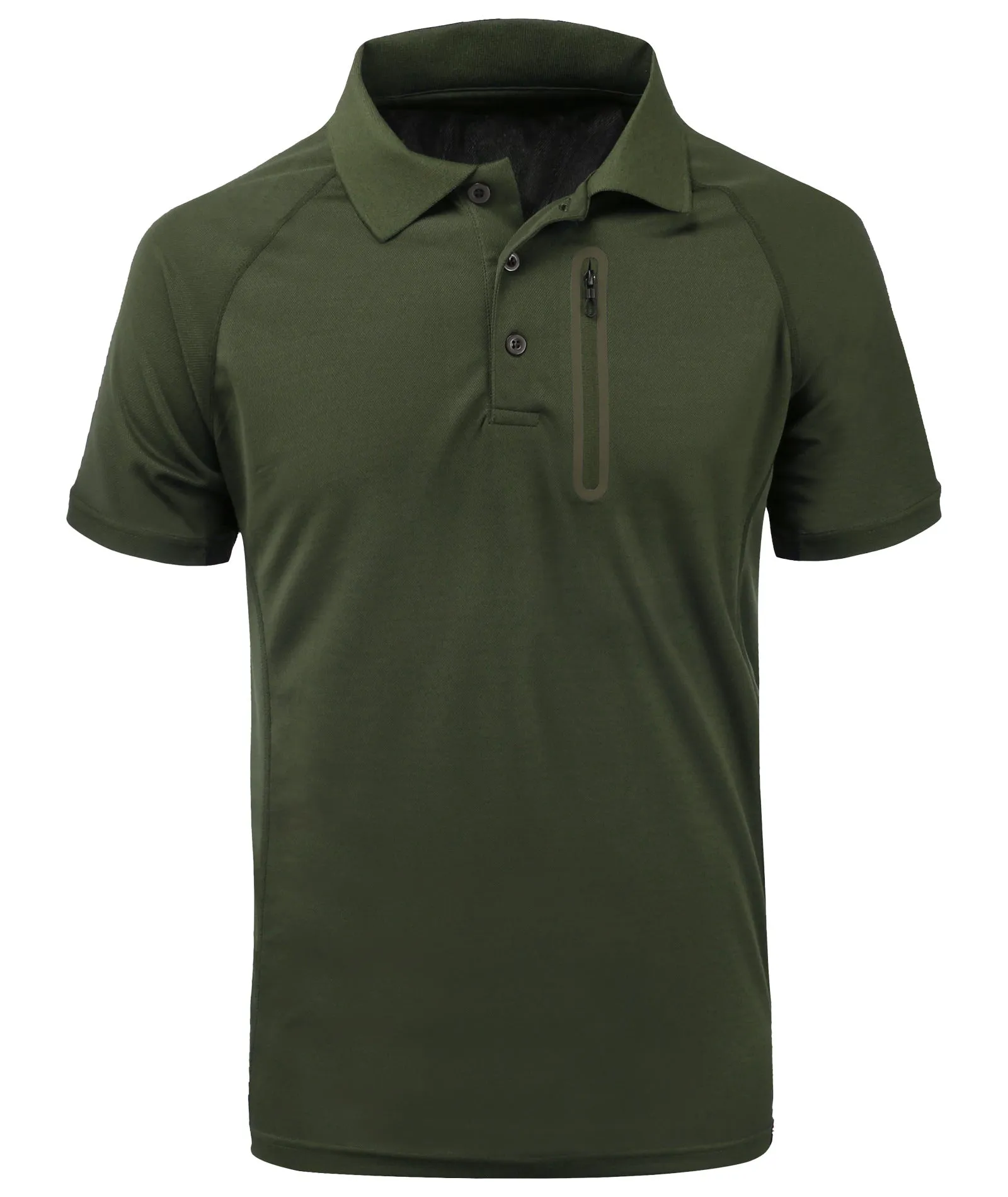 ZIPPER DECORATIVE FLIP COLLAR POLO SHIRT