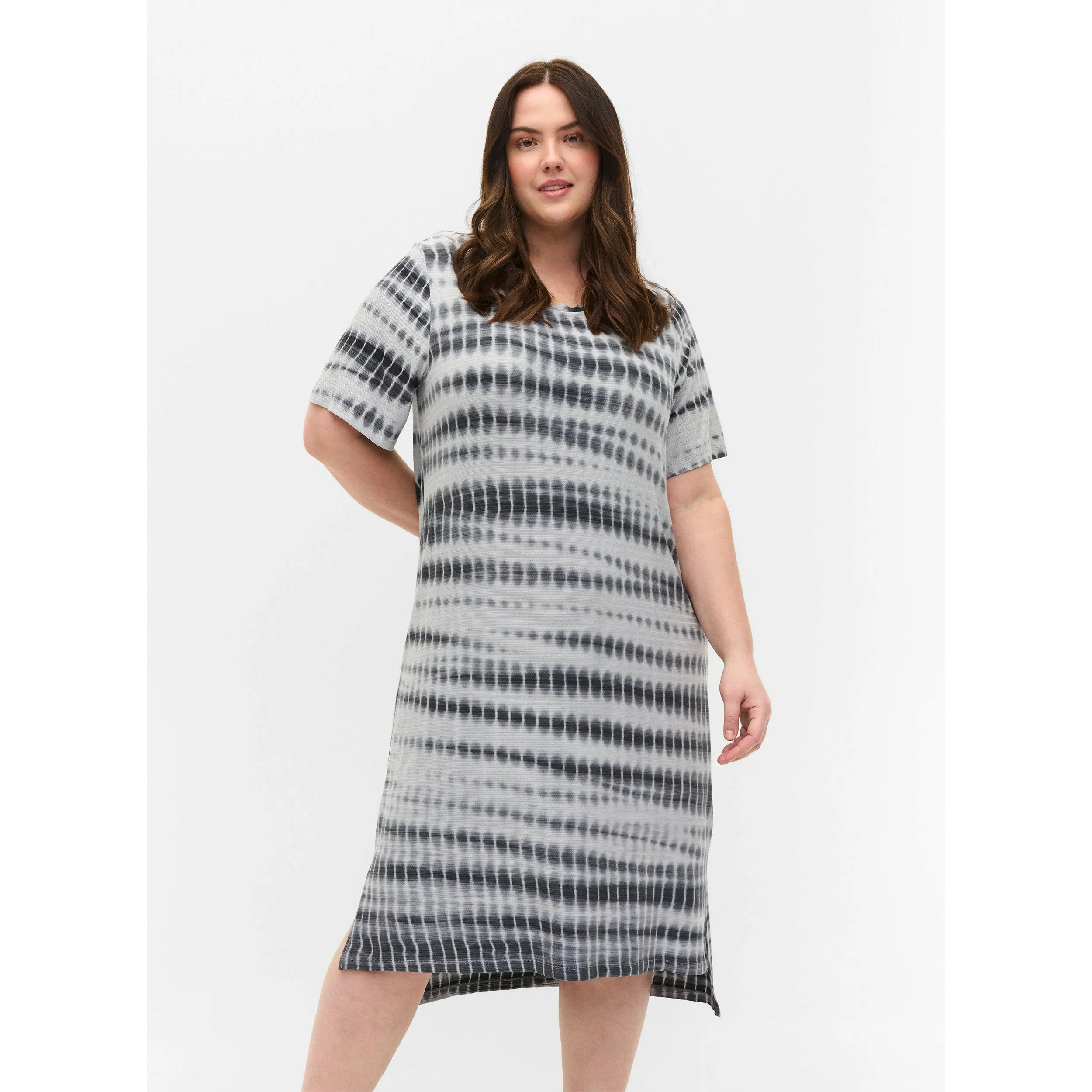 Zizzi Stretch Black Tie Dye Dress